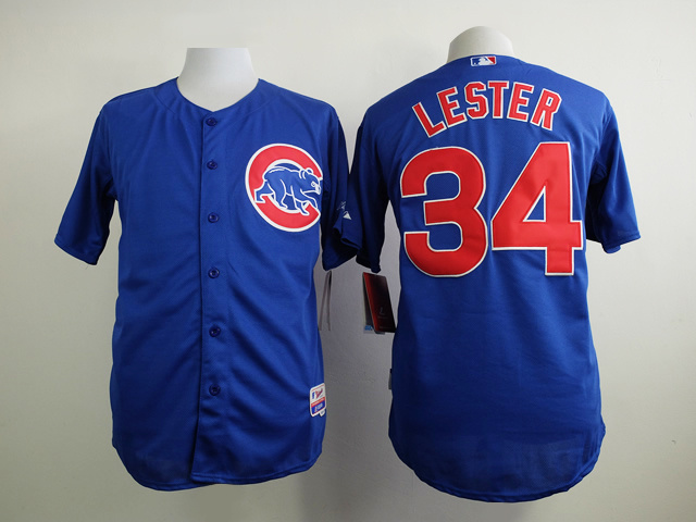 Men Chicago Cubs 34 Lester Blue MLB Jerseys